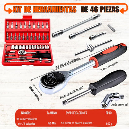JUEGO DE HERRAMIENTAS DE 46 PIEZAS